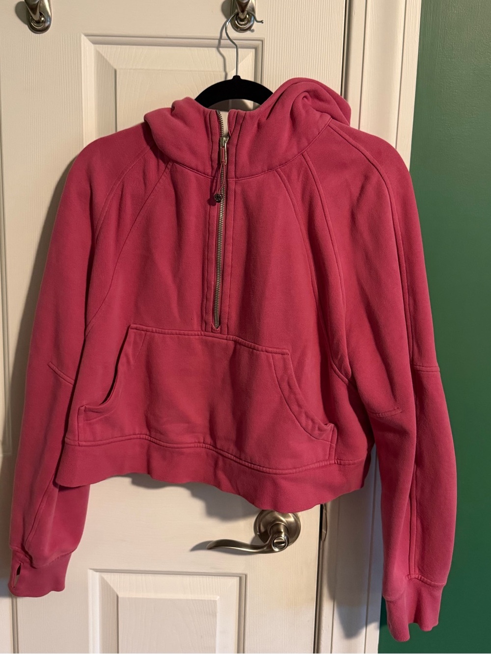 Lululemon Cropped Hooded Sweatshirt in Deep Pink